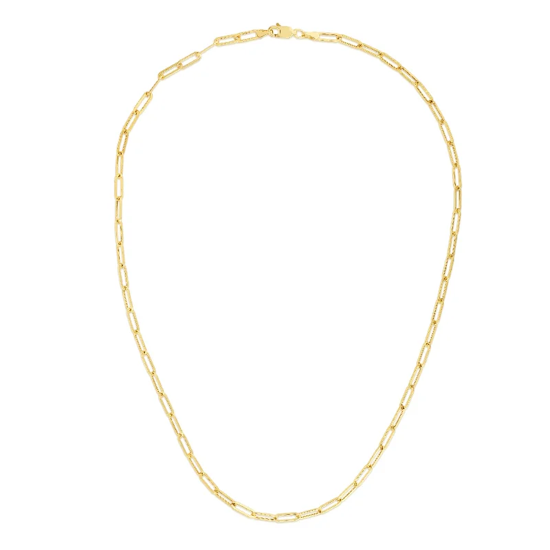 Best necklaces and pendants with cubic zirconia for a budget-friendly dazzling effect-14K Gold 3.2mm Paperclip Chain