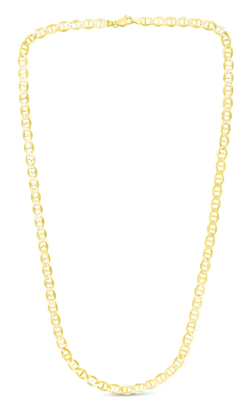 Best necklaces and pendants with opal and gold for a vibrant, luxurious contrast-14K Gold 5.5mm Mariner Chain