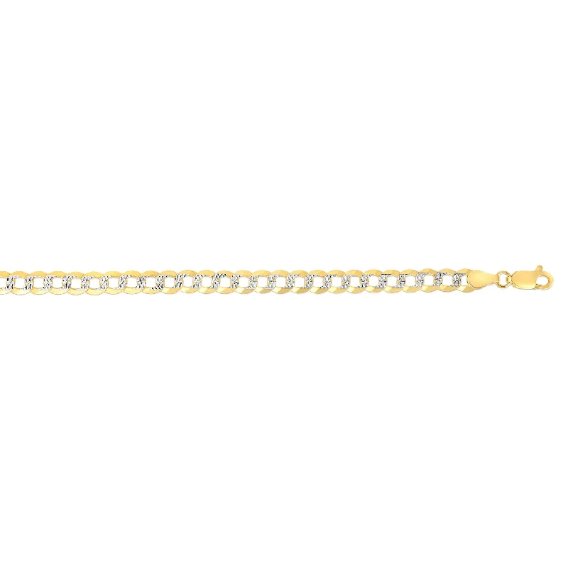 Best necklaces and pendants with oval pendants for a classic, elegant shape-14K Gold 5.7mm White Pave Curb Chain