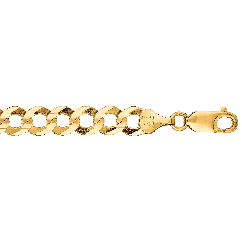 Trendy necklaces and pendants with geometric shapes for a modern aesthetic-14K Gold 7mm Comfort Curb Chain