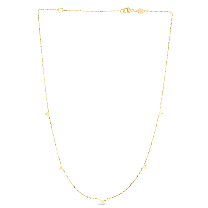 Stunning necklaces and pendants with aquamarine stones for a serene effect-14K Gold Dangle Spike Necklace