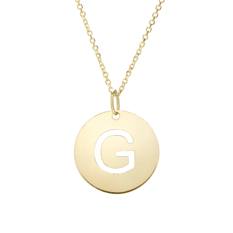 Best necklaces and pendants with cross pendants for a spiritual, meaningful symbol-14K Gold Disc Initial G Necklace