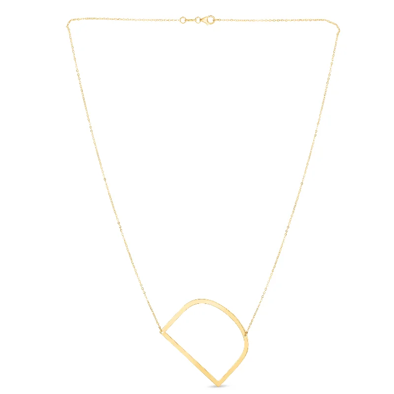 Best necklaces and pendants with oval pendants for a classic, elegant shape-14K Gold Large Initial D Necklace