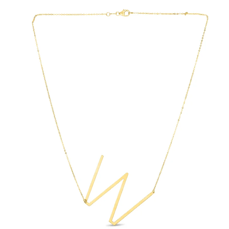 Beautiful necklaces and pendants with moonstone for an ethereal, mystical appearance-14K Gold Large Initial W Necklace