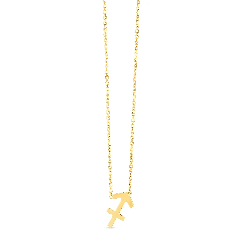 Stunning necklaces and pendants with ruby gemstones for a luxurious red hue-14K Gold Sagittarius Necklace