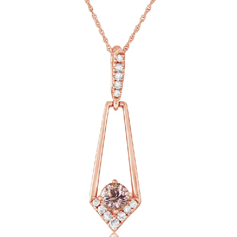 Best necklaces and pendants with rose gold for a warm and romantic appeal-14K Rose Gold Lotus/Diamond Pendant