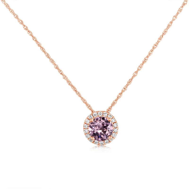 Best necklaces and pendants with gemstone clusters for a bold and colorful effect-14K Rose Gold Lotus Garnet/Diamond Pendant