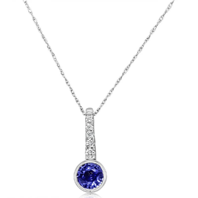 Stunning necklaces and pendants with sapphire gemstones for a luxurious blue hue-14K White Gold Sapphire/Diamond Pendant