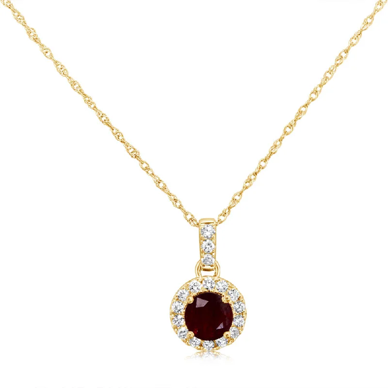 Best necklaces and pendants for everyday wear with minimalist designs-14K Yellow Gold Ruby/Diamond Pendant