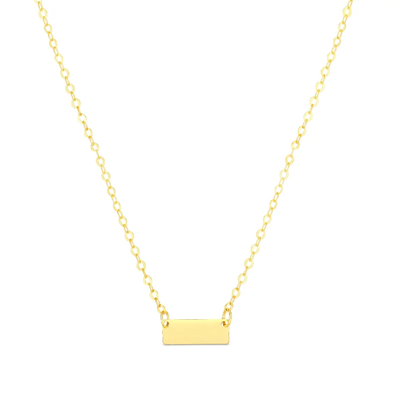 Beautiful necklaces and pendants with gemstone teardrops for an elegant effect-14K Yellow Mini Bar Pendant