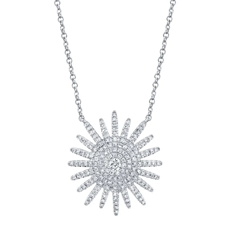 Elegant necklaces and pendants with infinity symbols for timeless designs-14KT GOLD 0.43 CTW DIAMOND STARBURST NECKLAACE