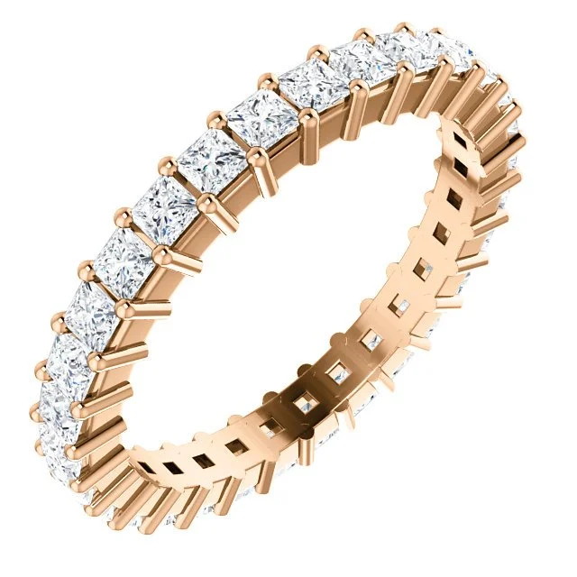 Best necklaces and pendants with adjustable chains for a customizable fit-14KT GOLD 1 1/2 CTW PRINCESS DIAMOND SHARED PRONG ETERNITY BAND