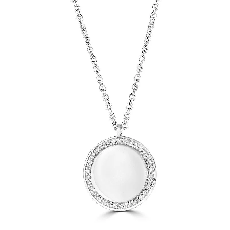 Necklaces and pendants with geometric pendants for a clean, contemporary design-14KT Gold 1/10 CTW Diamond Solid Circle Halo Necklace