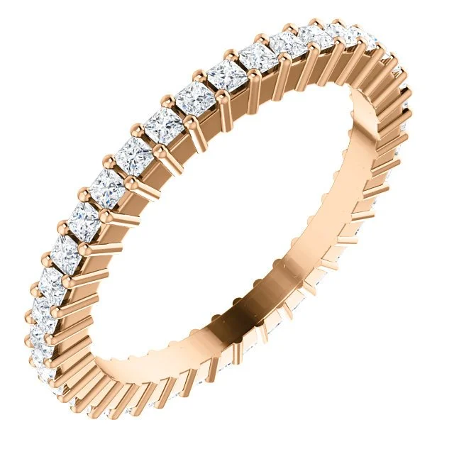 Beautiful necklaces and pendants with tree branch motifs for a nature-inspired design-14KT Gold 1/2 CTW Princess Cut Diamond Shared Prong Eternity Band