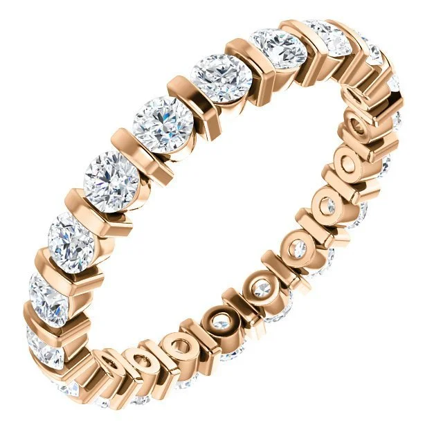 Best necklaces and pendants with adjustable chains for a customizable fit-14KT GOLD 1 CTW DIAMOND BAR-SET ETERNITY BAND