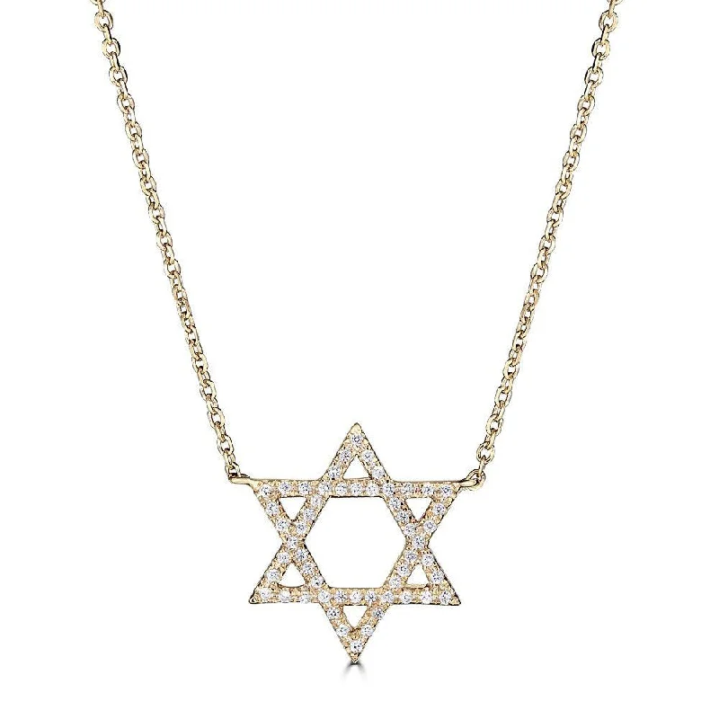 Best necklaces and pendants with personalized coordinates for a special keepsake-14KT GOLD 0.15 CTW DIAMOND STAR OF DAVID NECKLACE