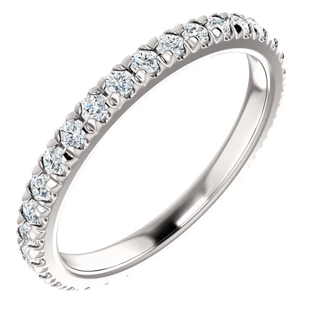 Necklaces and pendants with matching rings for a coordinated set of jewelry-14KT GOLD 2/3 CTW DIAMOND FRENCH-SET ETERNITY BAND