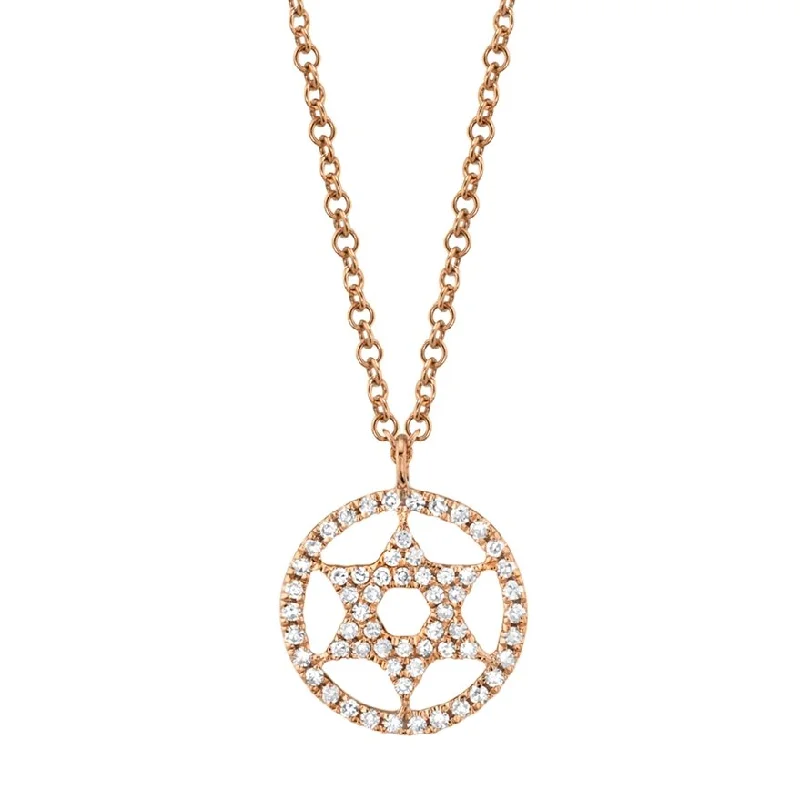 Best necklaces and pendants with opal and gold for a vibrant, luxurious contrast-14KT Gold Diamond Star of David Necklace