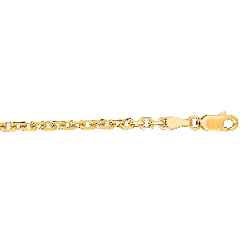 Elegant necklaces and pendants with onyx stones for a sleek, polished look-18K Gold 2.6mm Diamond Cut Cable Chain