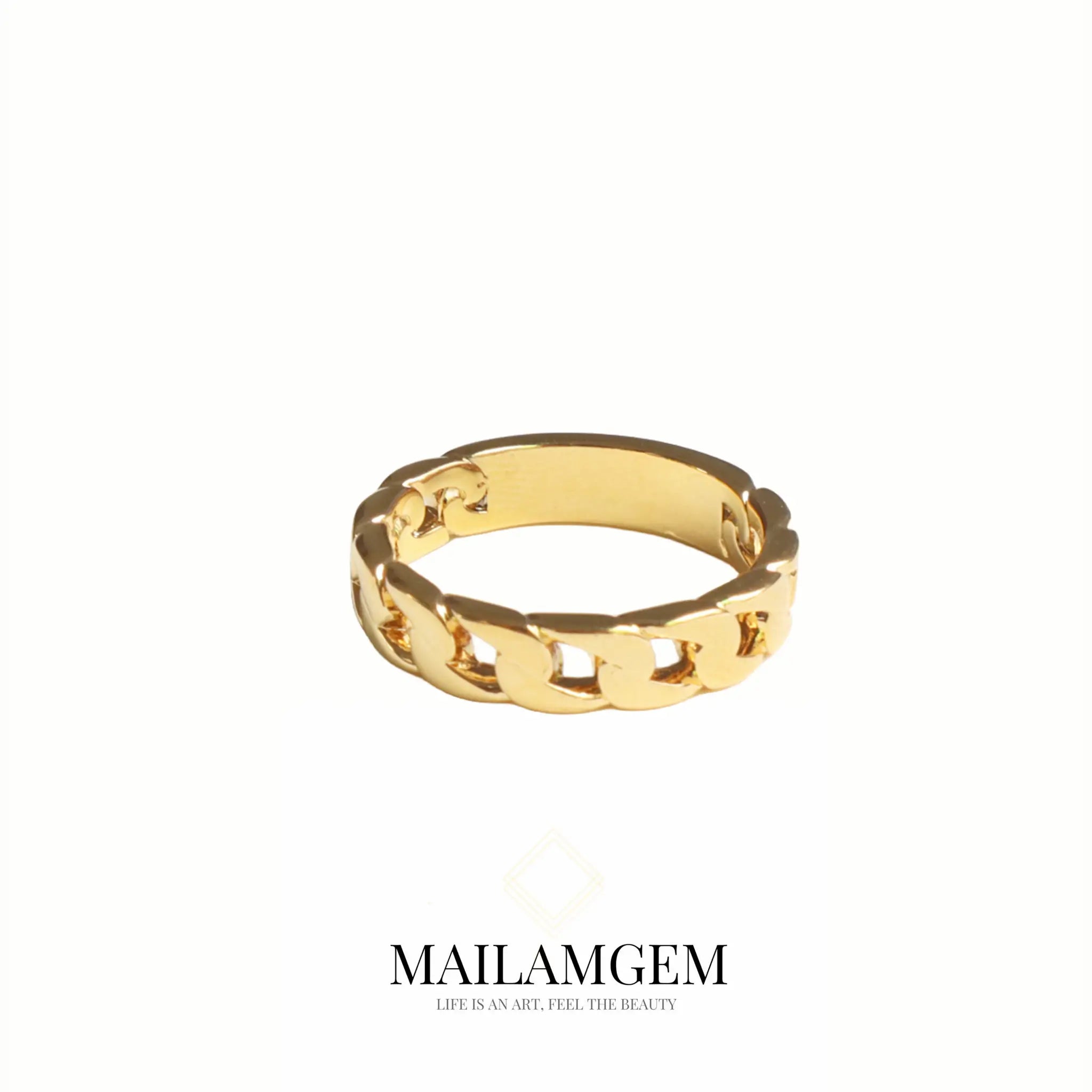 Rings with hematite for sleek metallic sheen -18K Gold Plated Index Finger Ring