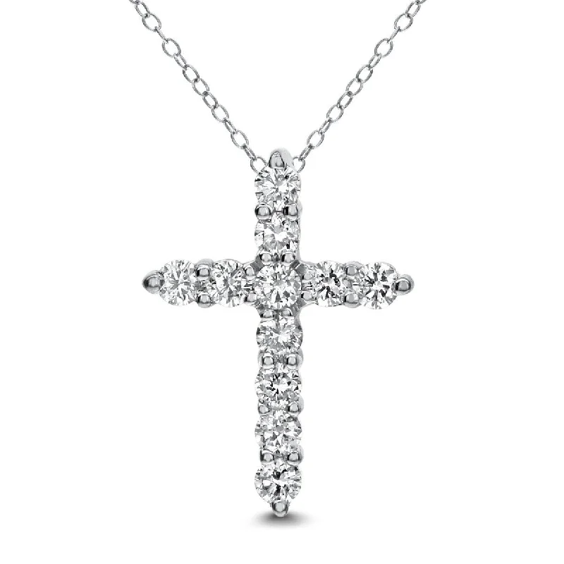 Best necklaces and pendants with matching earrings for a coordinated, elegant look-18KT GOLD 1/2 CTW DIAMOND CROSS PENDANT