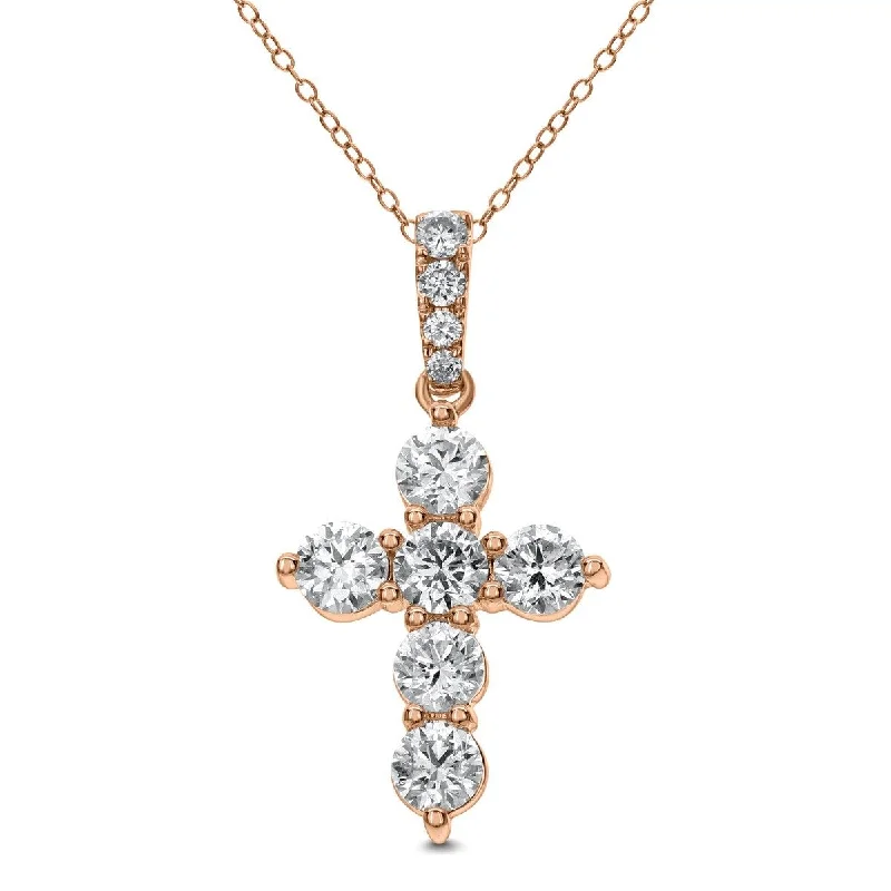 Necklaces and pendants with diamond pendants for a luxurious sparkling effect-18KT Gold 1 CTW Diamond Cross Pendant