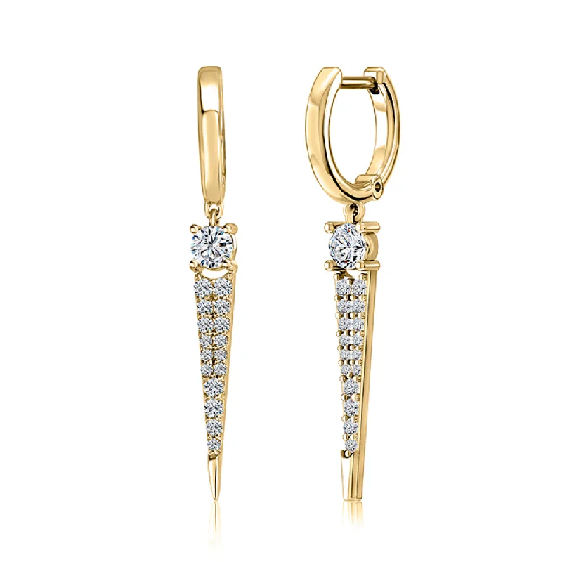 Drop Earrings with Abstract Designs -A. Jaffe 14k Sophisticated Diamond Dagger Drop Earrings