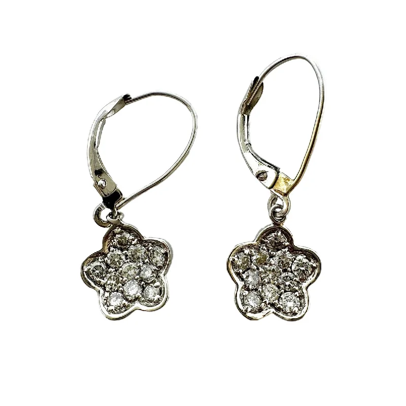 Geometric Drop Earrings for Trend -Barry Kronen Diamond Flower Drop Earrings