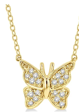 Stylish necklaces and pendants with diamonds for a glamorous and elegant look-BUTTERFLY PETITE DIAMOND FASHION PENDANT