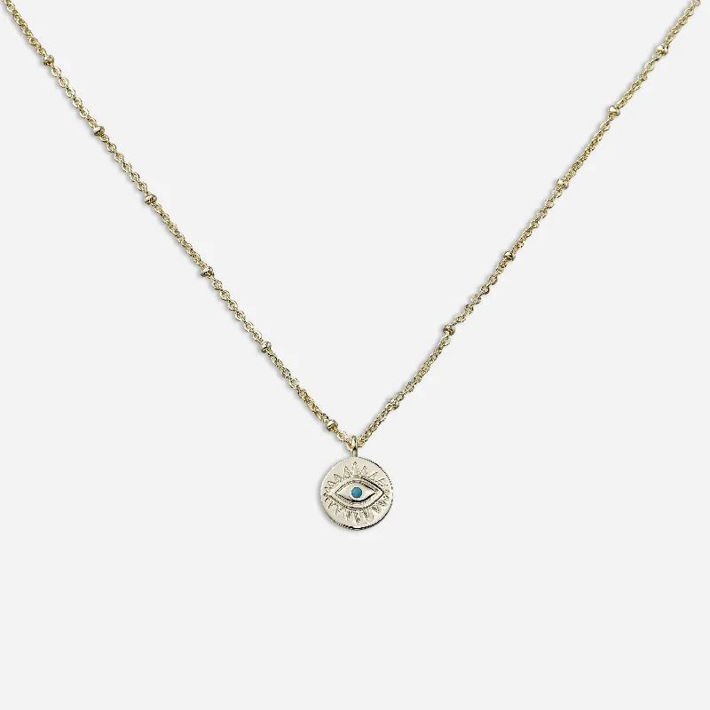 Best necklaces and pendants with floral designs for a feminine and elegant feel-BWC Gold Evil Eye Necklace