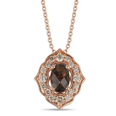 Necklaces and pendants with lotus flower designs for a spiritual, peaceful vibe-Chocolate Quartz Le Vian Pendant Necklace