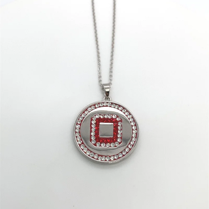 Best necklaces and pendants with adjustable chains for a customizable fit-College Spirit "O" Disc Neckalce