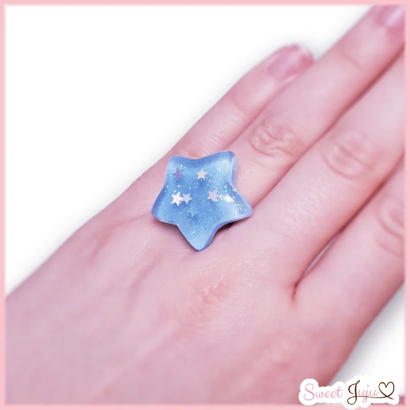 Rings with birthstone clusters for personalization -Confetti Star Ring