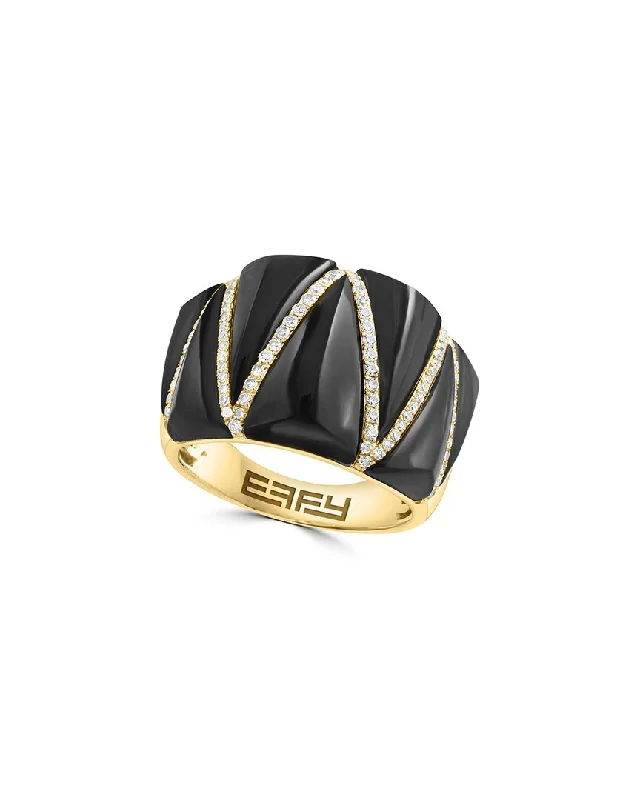 Rings with gothic-inspired skull motif details -Effy Fine Jewelry 14K 10.01 ct. tw. Diamond & Onyx Ring