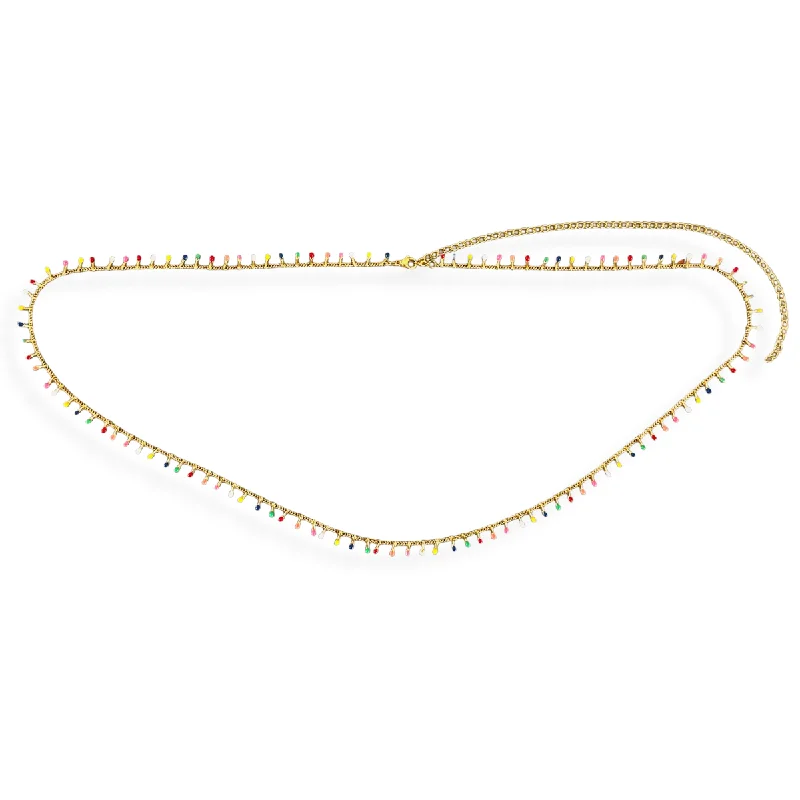 Best necklaces and pendants with matching earrings for a coordinated, elegant look-Ellie Vail - Ryanne Colorful Enamel Waist Chain