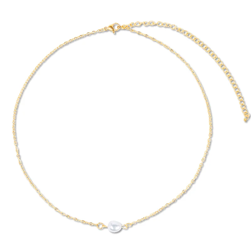 Beautiful necklaces and pendants with moon and star charms for a dreamy effect-Ellie Vail - Shayla Dainty Pearl Choker Necklace