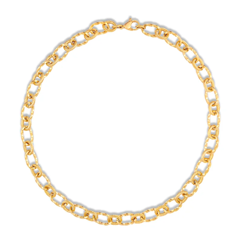 Beautiful necklaces and pendants with diamond halo settings for extra brilliance-Ellie Vail - Tatum Textured Chain Choker Necklace