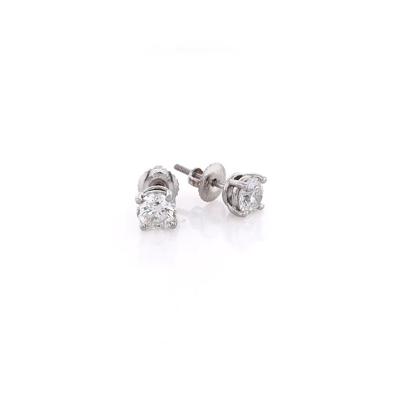 Drop Earrings with Star Motifs -Estate Tiffany & Co Platinum Diamond Stud Earrings