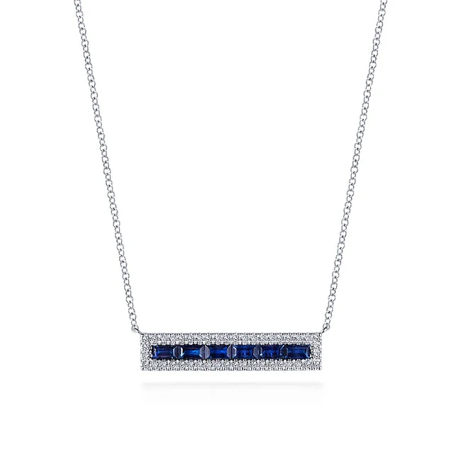 Best necklaces and pendants with floral designs for a feminine and elegant feel-Gabriel & Co. Sapphire and Diamond Pendant Necklace