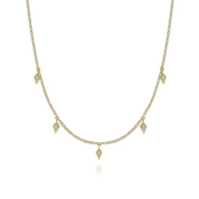 Necklaces and pendants with geometric pendants for a clean, contemporary design-Gabriel & Co. Yellow Diamond Droplet necklace