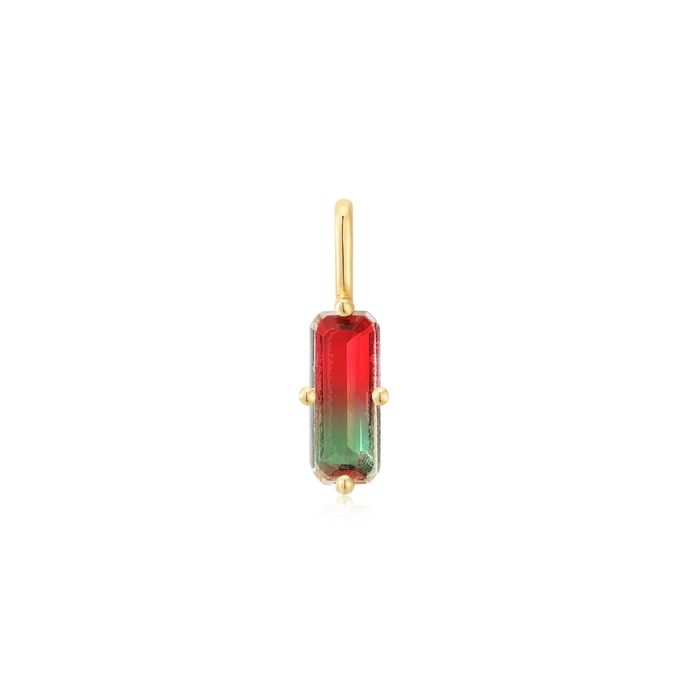 Necklaces and pendants with leaf-shaped designs for an earthy, organic feel-Gold Faceted Red Necklace Charm