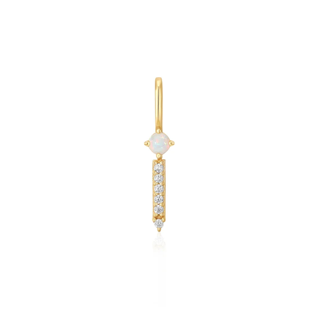 Best necklaces and pendants with silver chains for a sleek, timeless look-Gold Kyoto Opal Sparkle Bar Necklace Charm