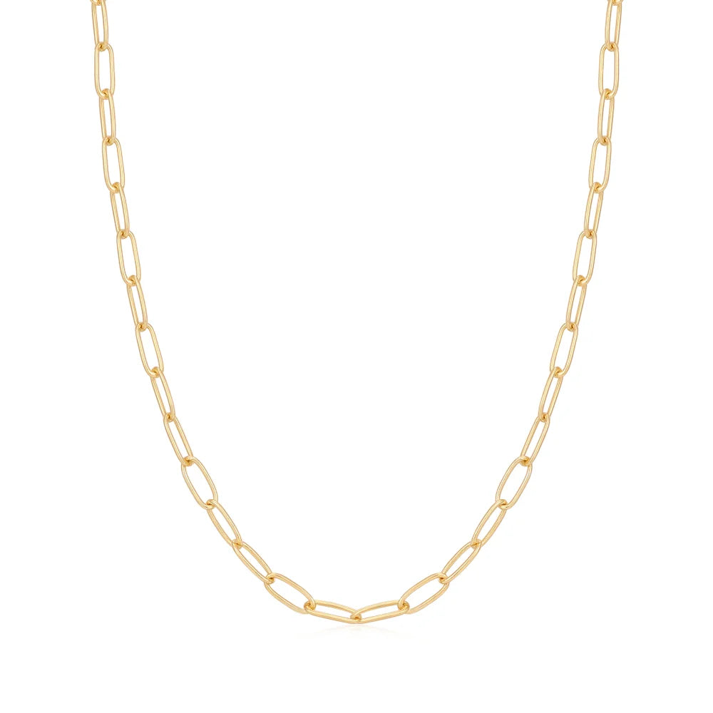 Beautiful necklaces and pendants with tree branch motifs for a nature-inspired design-Gold Link Charm Chain Necklace