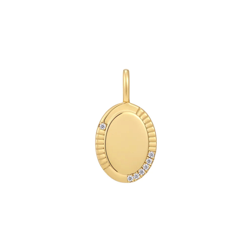 Beautiful necklaces and pendants with geometric shapes for a modern, artistic design-Gold Oval Necklace Charm