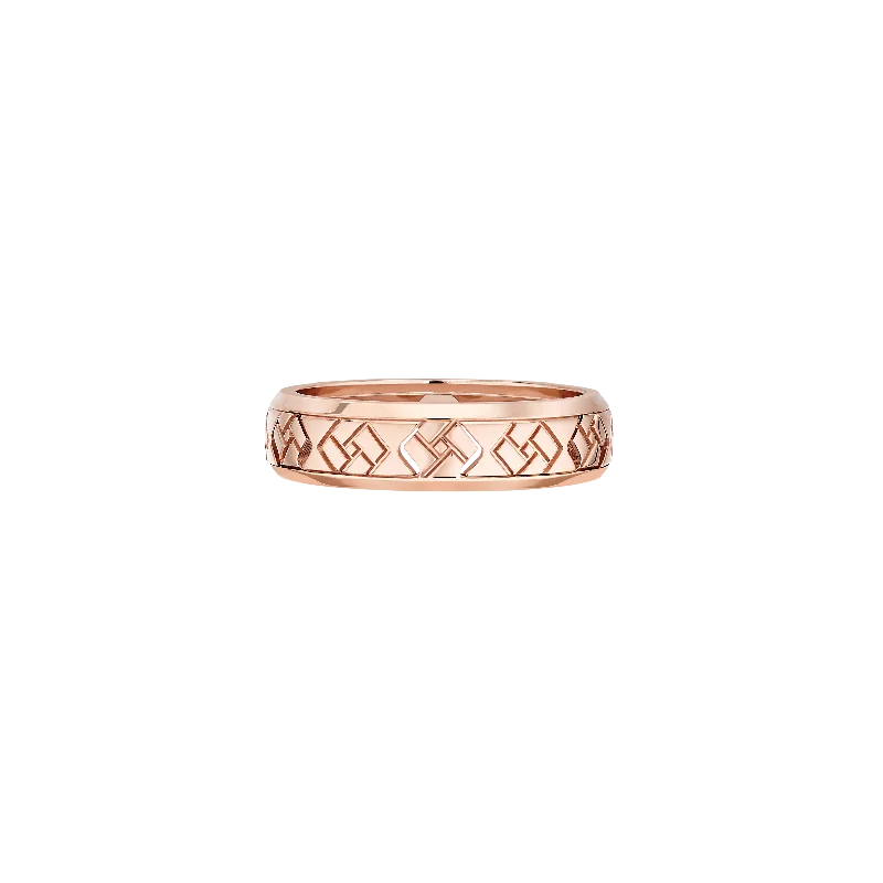 Rings with spiral ruby for bold twist -Grafik - Rose Gold Ring  Xs