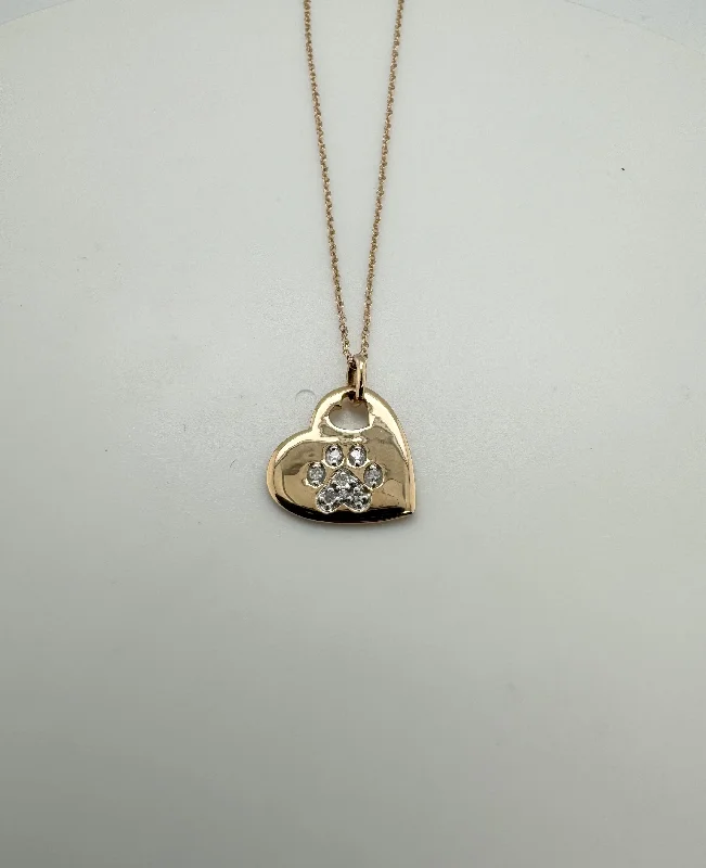 Best necklaces and pendants with cross pendants for a spiritual, meaningful symbol-Heart Paw Print Pendant