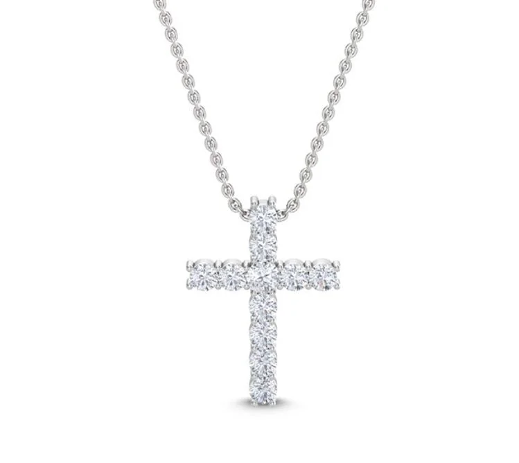 Best necklaces and pendants with zodiac signs for a celestial, astrology-inspired vibe-Lab Grown Diamond Cross Pendant