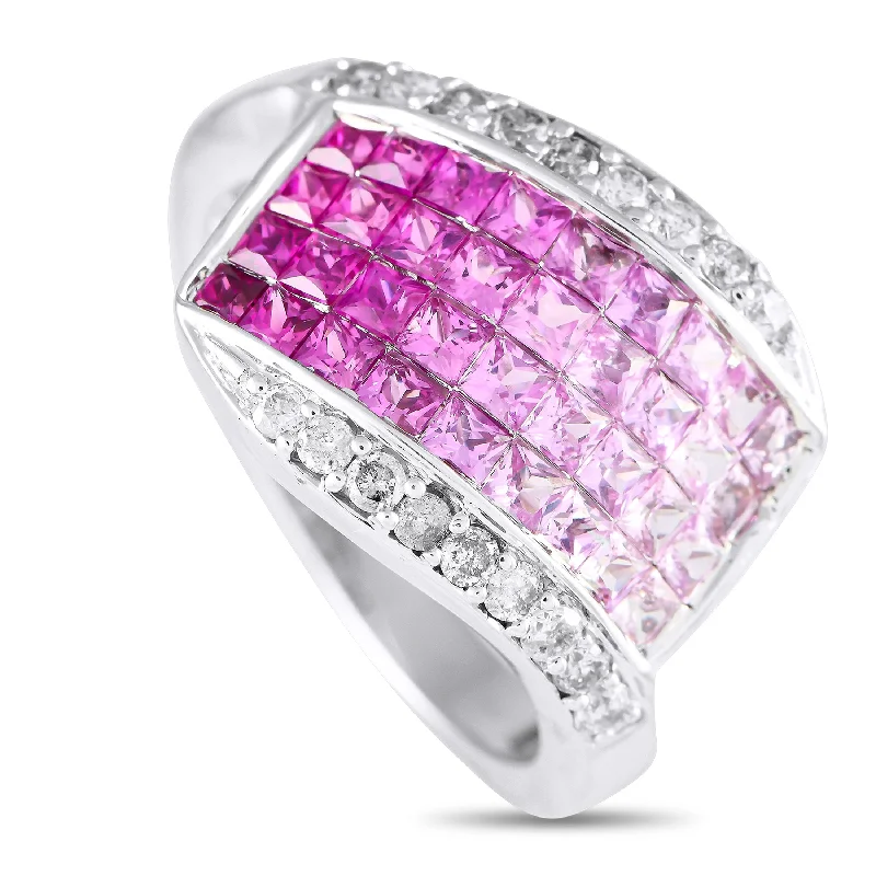 Rings with sunstone gems for fiery sparkle -LB Exclusive 14K White Gold 0.42ct Diamond and Ruby Ring MF26-120324