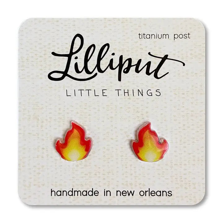 Drop Earrings with Knot Designs -Lilliput Little Things Flame Emoji Earrings