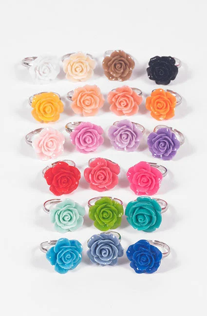 Rings with starburst topaz for radiant beauty -Rose Ring (21 Colors)